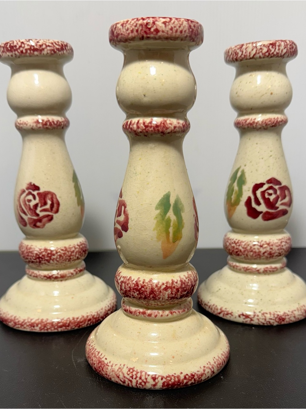 Wangs International set of 3 Ceramic Candlestick - Decorative Home Accent